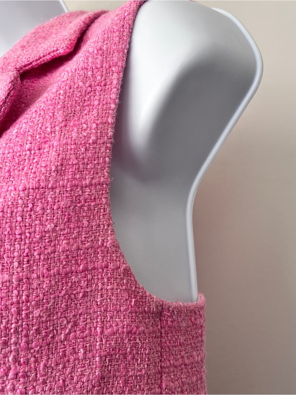 Zara Pink Tweed Sleeveless Cropped Vest Size S - Picture 5 of 8
